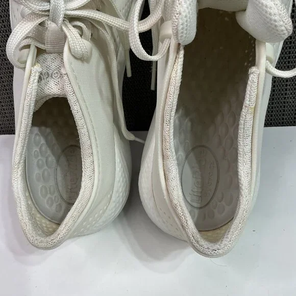 LiteRide By Crocs Womens White Perforated Sneakers W8 Lightweight & Breathable - Picture 7 of 9